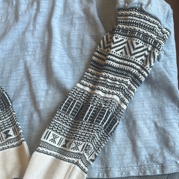 We The Free Blue and Black Graphic Blouse - Picture 3 of 4